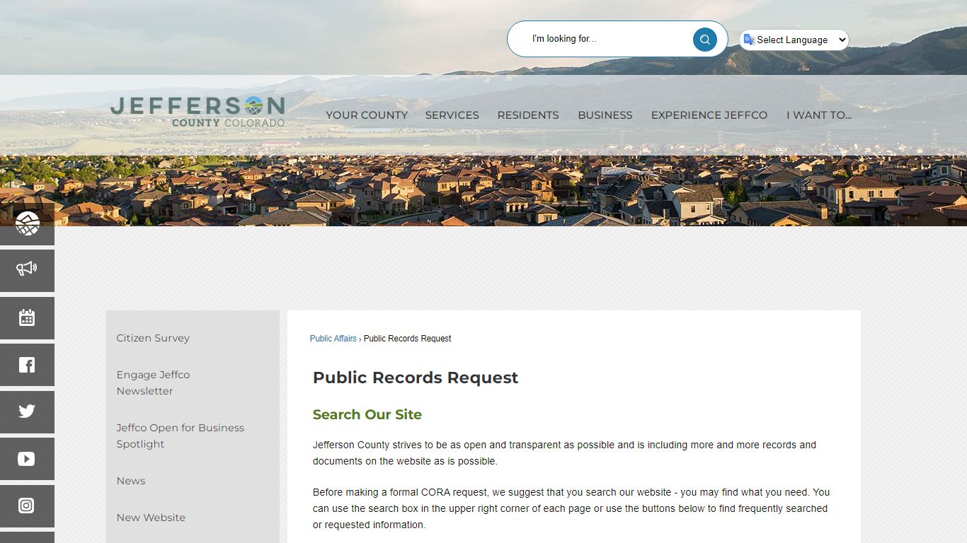 Public Records Request | Jefferson County, CO
