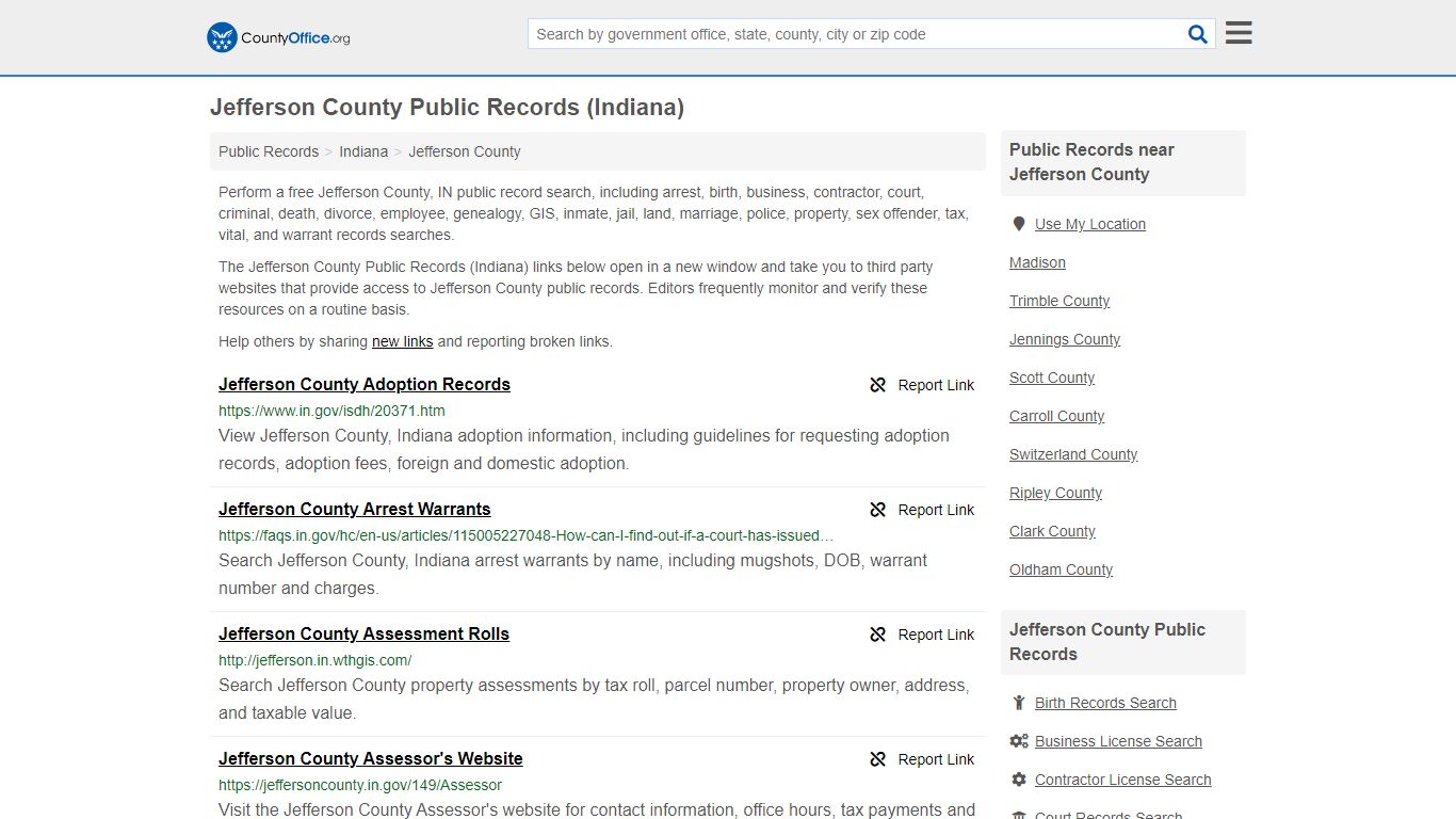 Public Records - Jefferson County, IN (Business, Criminal, GIS ...